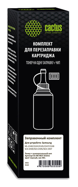 Тонер Cactus CS-RK-MLT-D101S черный флакон 90гр. (в компл.:чип) для принтера Samsung ML-2160/SCX-3400 Тонер Cactus CS-RK-MLT-D101S черный флакон 90гр. (в компл.:чип) для принтера Samsung ML-2160/SCX-3400