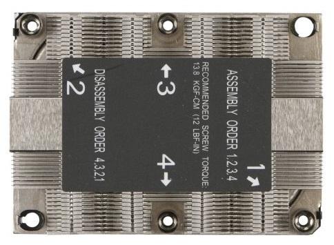Радиатор охлаждения процессора Supermicro Heatsink 1U SNK-P0067PSMB Pass. Hi. Perf. Front CPU HS, 18W mm Mid. Air CH, Narrow