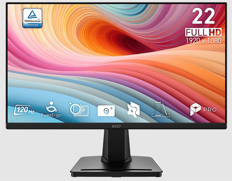 Монитор MSI PRO MP225 E12L 21.45" 16:9 FHD(1920x1080) IPS Flat,1ms(MPRT),1300:1,100M:1,300nit,178/178,HDMI 1.4,VGA(D-Sub),Tilt,VESA,120Hz,Black,1y war-ty Монитор MSI PRO MP225 E12L 21.45" 16:9 FHD(1920x1080) IPS Flat,1ms(MPRT),1300:1,100M:1,300nit,178/178,HDMI 1.4,VGA(D-Sub),Tilt,VESA,120Hz,Black,1y war-ty