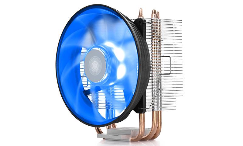 Кулер DEEPCOOL GAMMAXX300B LGA1366/1156/55/51/50/775/FM2/+/FM1/AM3/+/AM2/+/AM4 (24шт/кор, TDP 130Вт, PWM, Blue Led, 3 тепл. трубки прямого контакта,120мм вент-р,17.8~21dB(A)) RET