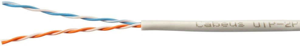 Кабель информационный Cabeus UTP-2P-CAT.5E-SOLID-LSZH-GY кат.5E U/UTP 2 пары LSZH внутренний 305м серый