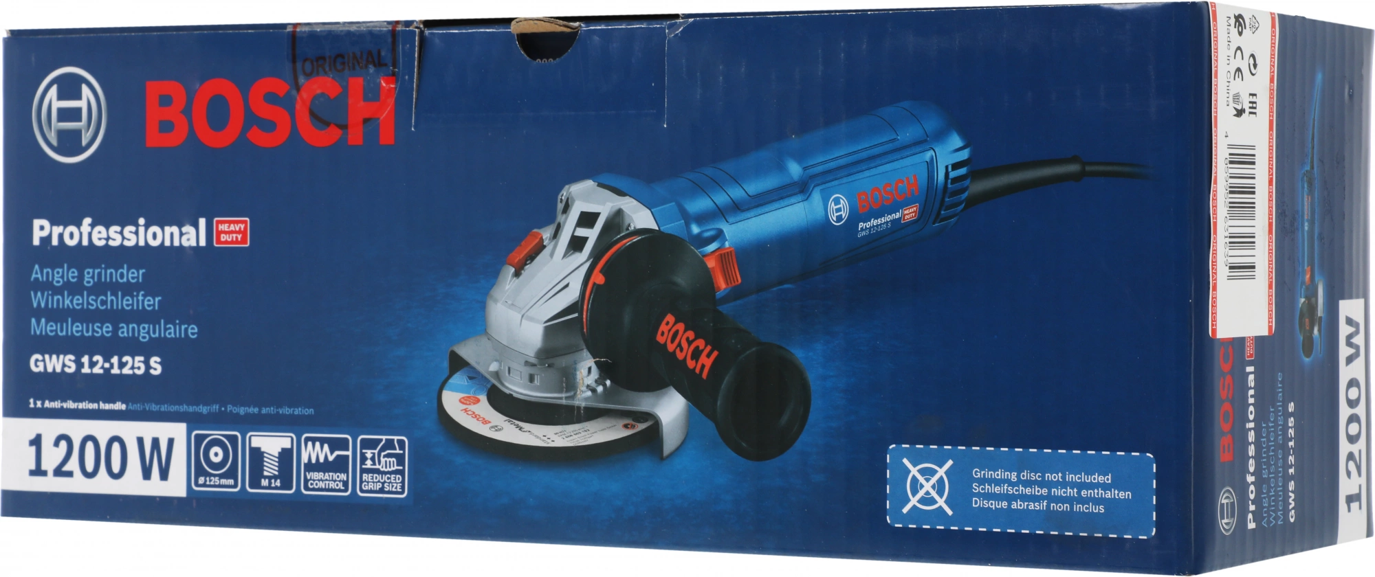 Углошлифовальная машина Bosch GWS 12-125 S 1200Вт 11000об/мин рез.шпин.:M14 d=125мм (06013A6020) Углошлифовальная машина Bosch GWS 12-125 S 1200Вт 11000об/мин рез.шпин.:M14 d=125мм (06013A6020)