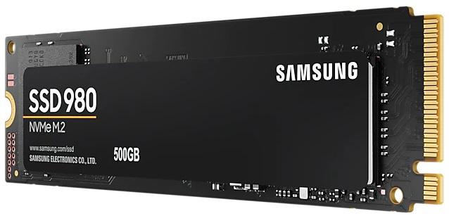 Тведотельный накопитель SSD M.2 (PCI-E NVMe) 500Gb Samsung 980 (R3100/W2600MB/s) (MZ-V8V500BW) 1year