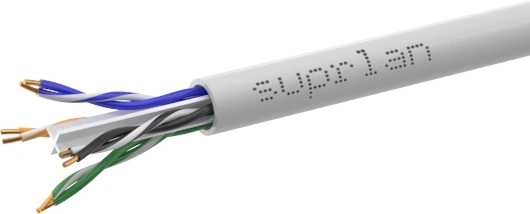 Кабель сетевой информационный Suprlan Six 01-0316-1 кат.6 U/UTP 4 пары 23AWG PVC внутренний 305м серый Кабель сетевой информационный Suprlan Six 01-0316-1 кат.6 U/UTP 4 пары 23AWG PVC внутренний 305м серый