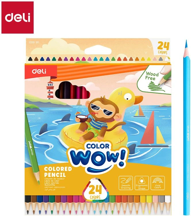 Карандаши цв. Deli EC00120 Colorwow трехгран. пластик 24цв. коробка/европод. (24шт) Карандаши цв. Deli EC00120 Colorwow трехгран. пластик 24цв. коробка/европод. (24шт)