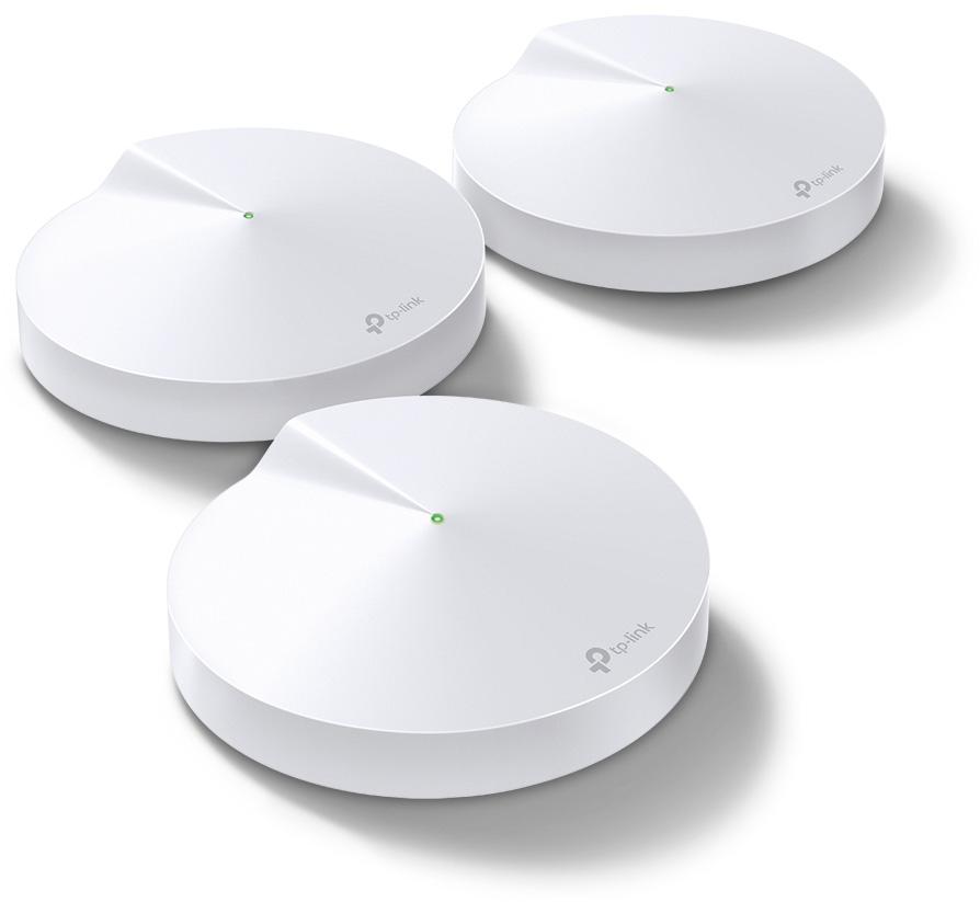  TP-Link Deco M5(3-pack), AC1300 Домашняя Mesh Wi-Fi система, 3 устройства, до 400 Мбит/с на 2,4 ГГц + до 867 Мбит/с на 5 ГГц, 4 встр. антенны, 2 гиг. порта (автоопределение WAN/LAN)