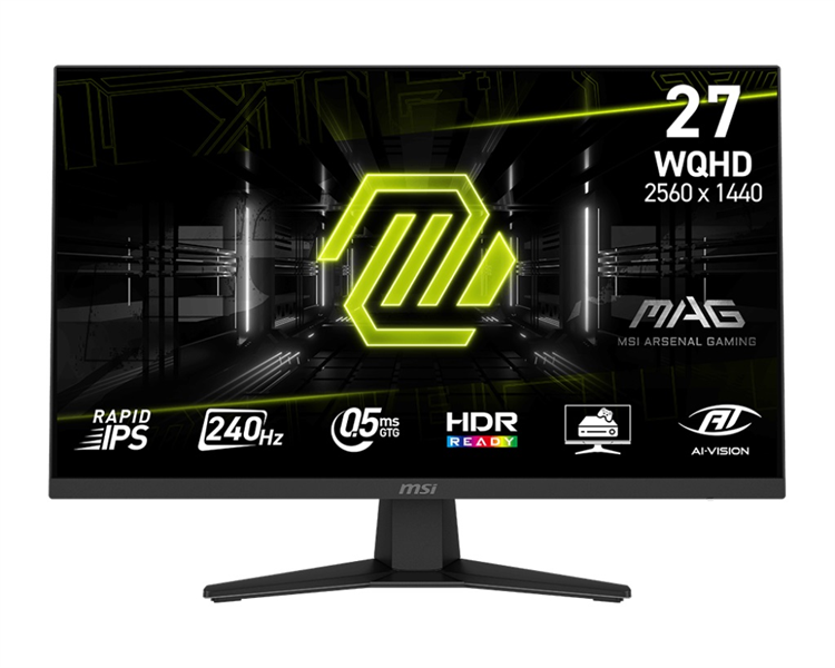 Монитор MSI MAG 274QF X24 27" 16:9 WQHD(2560x1440) Rapid IPS Flat, 0,5ms, 1000:1, 100M:1, 250nits, 2xHDMI 2.0b, DP 1.4a, Tilt, VESA,240Hz,Black,1y w-ty