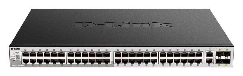 Коммутатор D-Link DGS-3130-54PS/B1A, PROJ L2+ Managed Switch with 48 10/100/1000Base-T ports and 2 10GBase-T ports and 4 10GBase-X SFP+ ports (48 PoE ports 802.3af/802.3at (30 W), PoE Budget 370W, PoE Budget wit