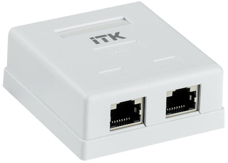  ITK Настенная инф. розетка RJ45 кат. 6 FTP 2-порт