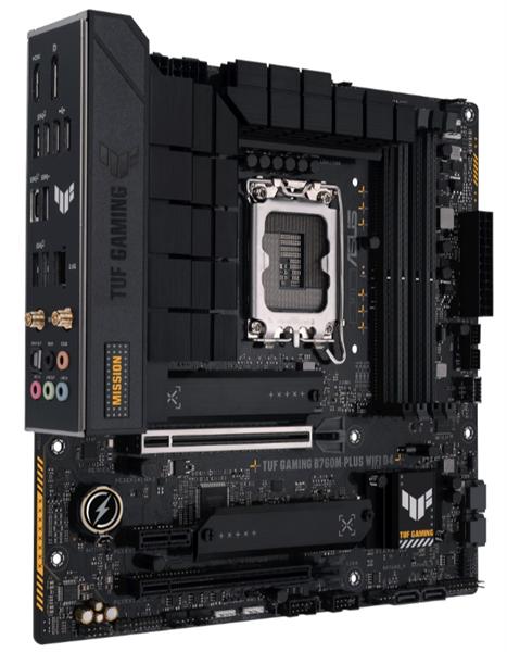 Материнская плата ASUS TUF GAMING B760M-PLUS WIFI D4, LGA1700, B760, 4*DDR4, HDMI+DP, 4xSATA3 + RAID, M2, Audio, Gb LAN, USB 3.2, USB 2.0, mATX; 90MB1DG0-M0EAY0