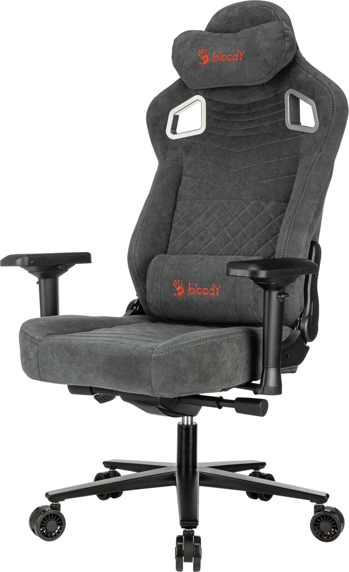 Кресло игровое A4Tech Bloody GC-660 серый Formula 968 искусственная замша с подголов. крестов. металл Кресло игровое A4Tech Bloody GC-660 серый Formula 968 искусственная замша с подголов. крестов. металл