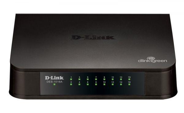 Коммутатор D-Link Unmanaged Switch 16x100Base-TX, plastic case