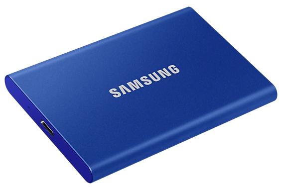 Твердотельный накопитель SSD Samsung T7 External 500Gb BLUE USB 3.2 (MU-PC500H/WW)
