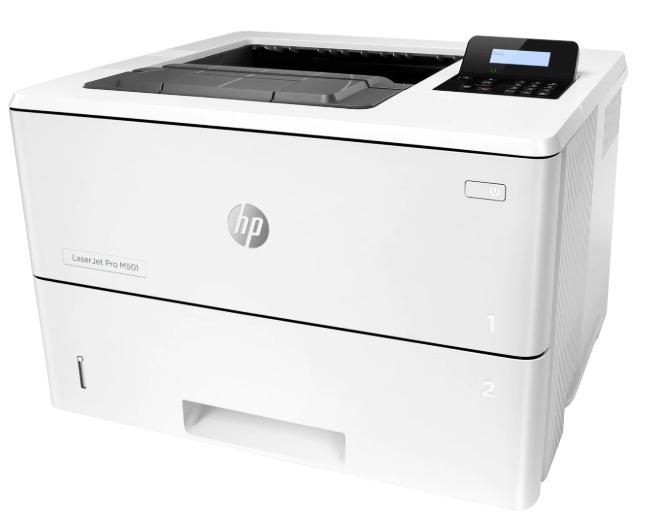 Принтер HP LaserJet Pro M501dn (A4, 1200dpi, 43ppm, 256Mb, 2trays 100+550, USB/GigEth, Duplex, repl. CE526A, CE528A)