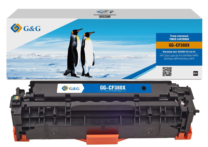 Картридж Cartridge G&G 312X для LaserJet Pro MFP M476 черный 4400 стр. аналог CF380X гарантия 36 мес.