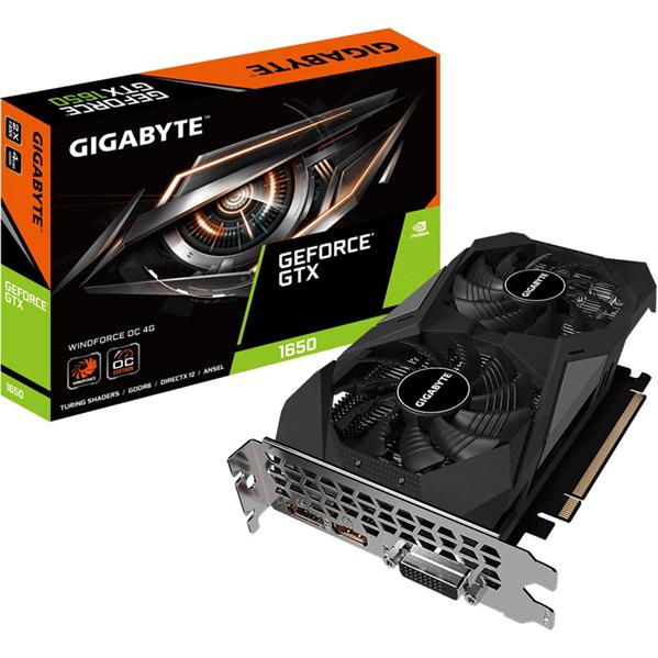 Видеокарта GIGABYTE GTX1650 D6 WINDFORCE OC 4GB//GTX1650, DVI, HDMI, DP, 4G,D6