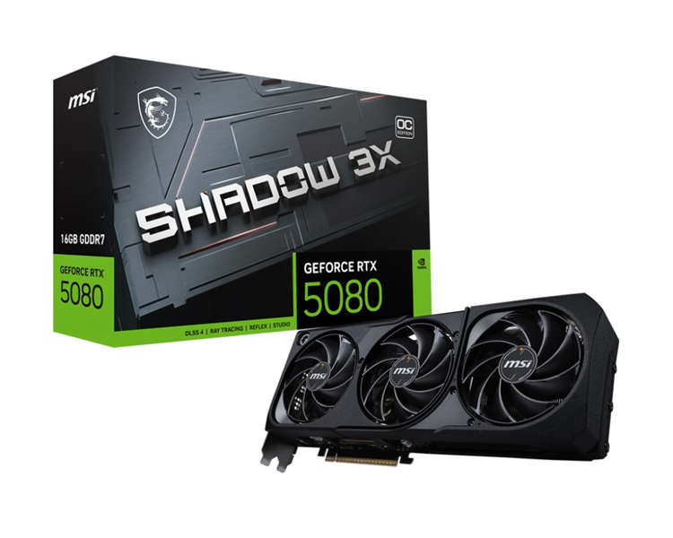 Видеокарта MSI RTX 5080 16G SHADOW 3X OC//RTX 5080, HDMI, DP*3, 16G, D7