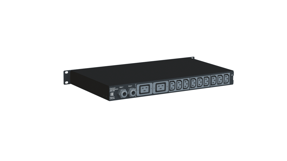 ELEMY ATS, 1U, 220B, 32A, Индикация: OLED-дисплей, Мониторинг: WEB, SNMP, Modbus-TCP, Вход (2)  IEC309 кабель 2.4м, Выход (2) C19 (9) C13