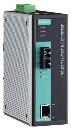  Промышленный конвертер Ethernet 10/100BaseTX в 100BaseFX (многомодовое оптоволокно, разъем SC), релейный выход