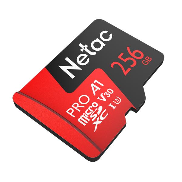 Носитель информации Netac P500 Extreme 256GB Pro MicroSDXC V30/A1/C10 up to 100MB/s, retail pack with SD Adapter