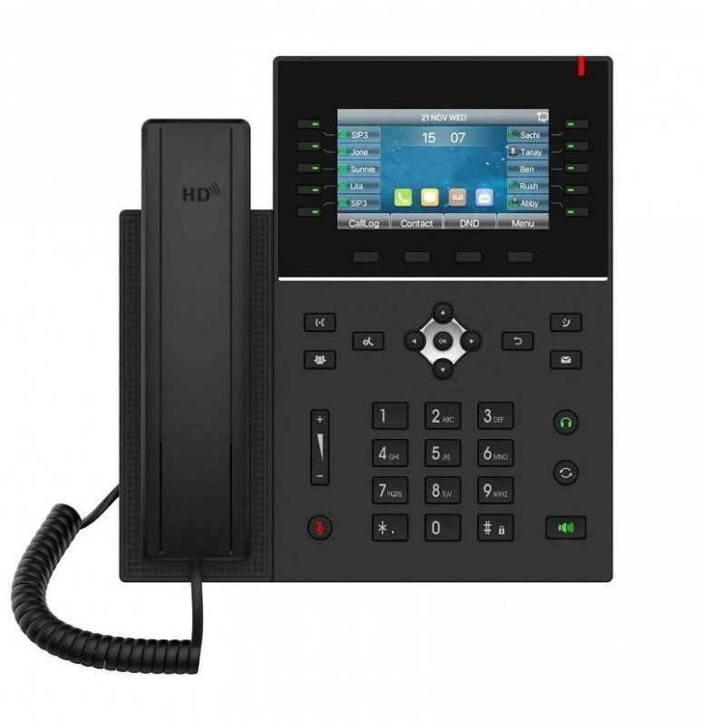  Fanvil IP телефон, 20 линий SIP, 2х10/100/1000, осн. цветной дисплей 480x272, записная нкига на 2000, IPv6.  60  клавиш быстрого набора, POE