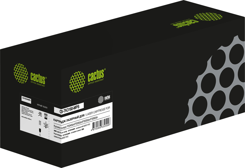Картридж лазерный Cactus CS-TK3160-MPS TK-3160 черный (25000стр.) для Kyocera Ecosys P3045dn/P3050dn/P3055dn/P3060dn