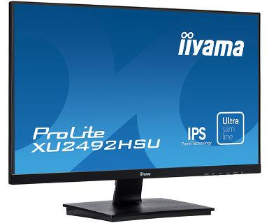 Монитор 23,8" Iiyama XU2492HSU-B1 1920x1080@75Гц IPS LED 16:9 4ms VGA HDMI DP 2*USB 2.0 5M:1 1000:1 178/178 250cd Tilt Speakers Black