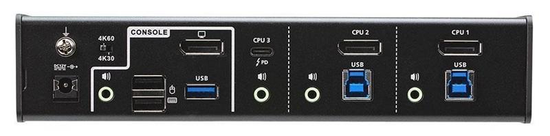 Квм перевключатель ATEN 3-Port USB-C DisplayPort KVMP Switch with PD +PSU