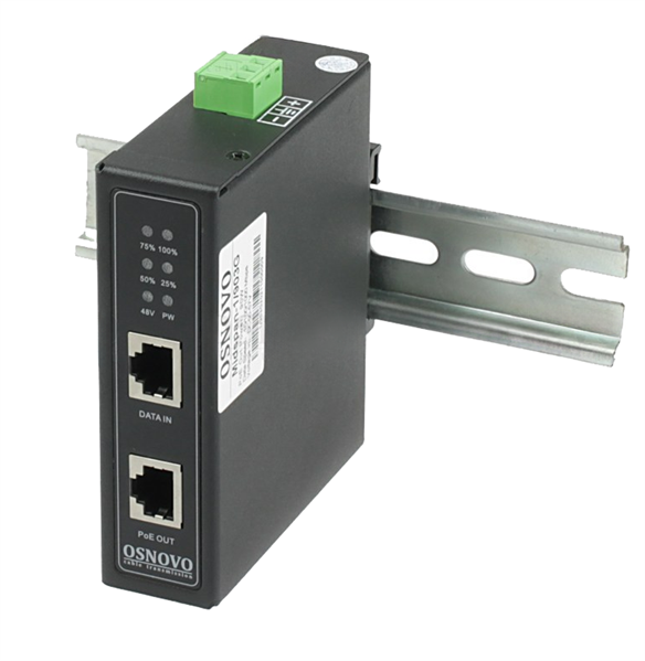 PoE-инжектор OSNOVO Midspan-1/903G Промышленный PoE-инжектор Gigabit Ethernet на 90W. Соответствует стандартам PoE IEEE 802.3af/at/bt. Автоматическое определение PoE устройств. Мощность PoE - до 90W. Поддержка ско