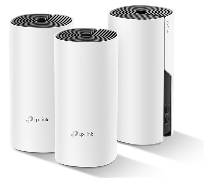  TP-Link Deco M4(3-pack), AC1200 Домашняя Mesh Wi-Fi система, 3 устройства, до 300 Мбит/с на 2,4 ГГц + до 867 Мбит/с на 5 ГГц, 2 встр. антенны, 2 гиг. порта (автоопределение WAN/LAN)