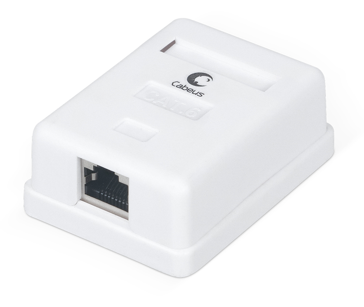 Розетка компьют. RJ-45(8P8C), кат 6, экранированная, одинарная, внешняя Cabeus WS-8P8C-Cat.6-SH-1 Розетка компьютерная RJ-45(8P8C), категория 6, экранированная, одинарная, внешняя, Dual IDC