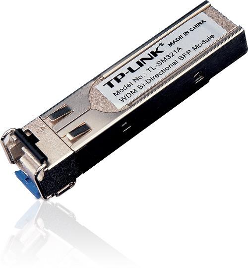  TP-Link TL-SM321A, 1000Base-BX WDM двунаправленный SFP-модуль, разъём LC, TX:1550нм/RX:1310нм, одномодовый, 20км