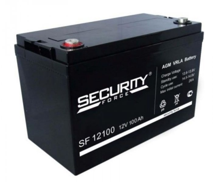 Аккумуляторная батарея SECURITY FORCE Аккумуляторная батарея для ИБП SF 12100 (12V / 100Ah) (4614030010007) Аккумуляторная батарея SECURITY FORCE Аккумуляторная батарея для ИБП SF 12100 (12V / 100Ah) (4614030010007)