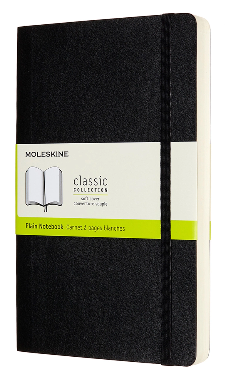 Блокнот Moleskine CLASSIC SOFT EXPENDED QP618EXP Large 130х210мм 400стр. нелинованный мягкая обложка черный