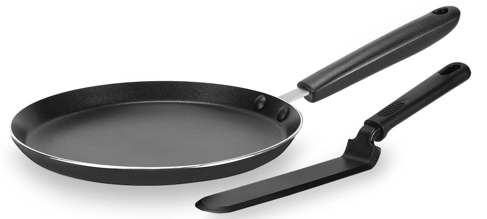 Сковорода блинная/ Сковорода блинная Rondell Pancake frypan RDA-1407 круглая 26см покрытие: Xylan Plus ручка несъемная (без крышки) черный
