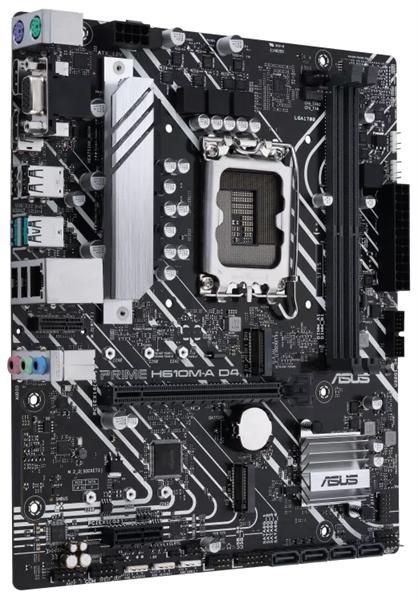 Материнская плата ASUS PRIME H610M-A D4, LGA1700, H610, 2*DDR4, D-Sub + DP + HDMI, SATA3, Audio, Gb LAN, USB 3.2*4, USB 2.0*6, COM*1 header (w/o cable), mATX ; 90MB19P0-M0EAY0