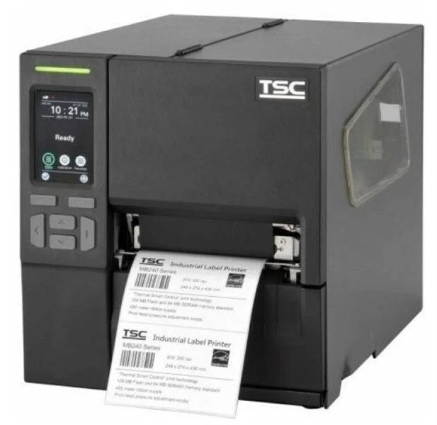 Принтер этикеток TSC MB340T, 300 dpi, 7 ips, 128MB SDRAM, 128MB Flash, WiFi slot-in, RS-232, USB 2.0, Ethernet, USB Host, 6 buttons, 3.5" color LCD Touch , Windows  software CD,  (QIG), USB cable, Power cord, 2x core
