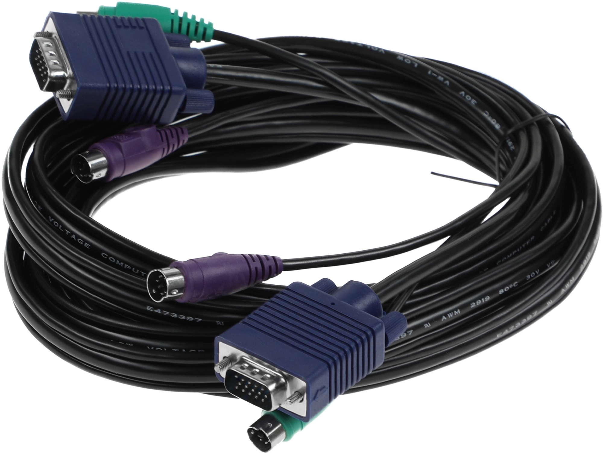 Кабель D-Link DKVM-CB3/A3A Кабель KVM длиной 3 м с разъемами VGA и PS/2 для DKVM-4K/А