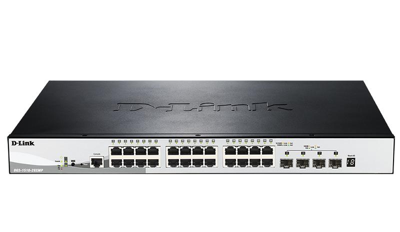 Коммутатор D-Link DGS-1510-52XMP/A1A, 48-Port Gigabit Stackable Smart Managed PoE Switch with 4 10GbE SFP+ ports, 370W PoE Budget