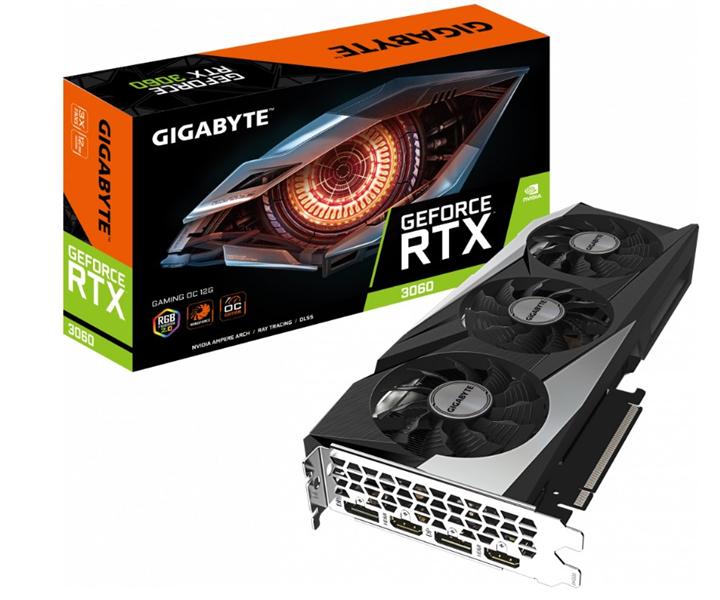 Видеокарта GIGABYTE RTX3060 GAMING OC 12GB //RTX3060, HDMI*2, DP*2, 12G,D6