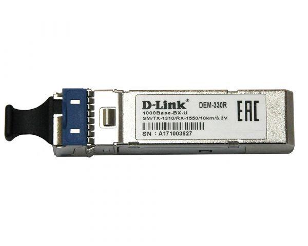 Модуль D-Link 330R/3KM/A1A WDM SFP Transceiver with 1 1000Base-BX-U port.Up to 3km, single-mode Fiber, Simplex SC connector, Transmitting and Receiving wavelength: TX-1310nm, RX-1550nm, 3.3V power.