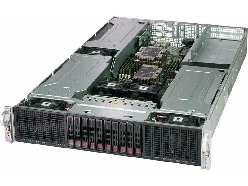 Серверная платформа Supermicro SuperServer 2U 2029GP-TR noCPU(2)2nd Gen Xeon Scalable/TDP 70-205W/ no DIMM(16)/ SATARAID HDD(8)SFF/ supporting up to 6 GPUs/ 2x2000W