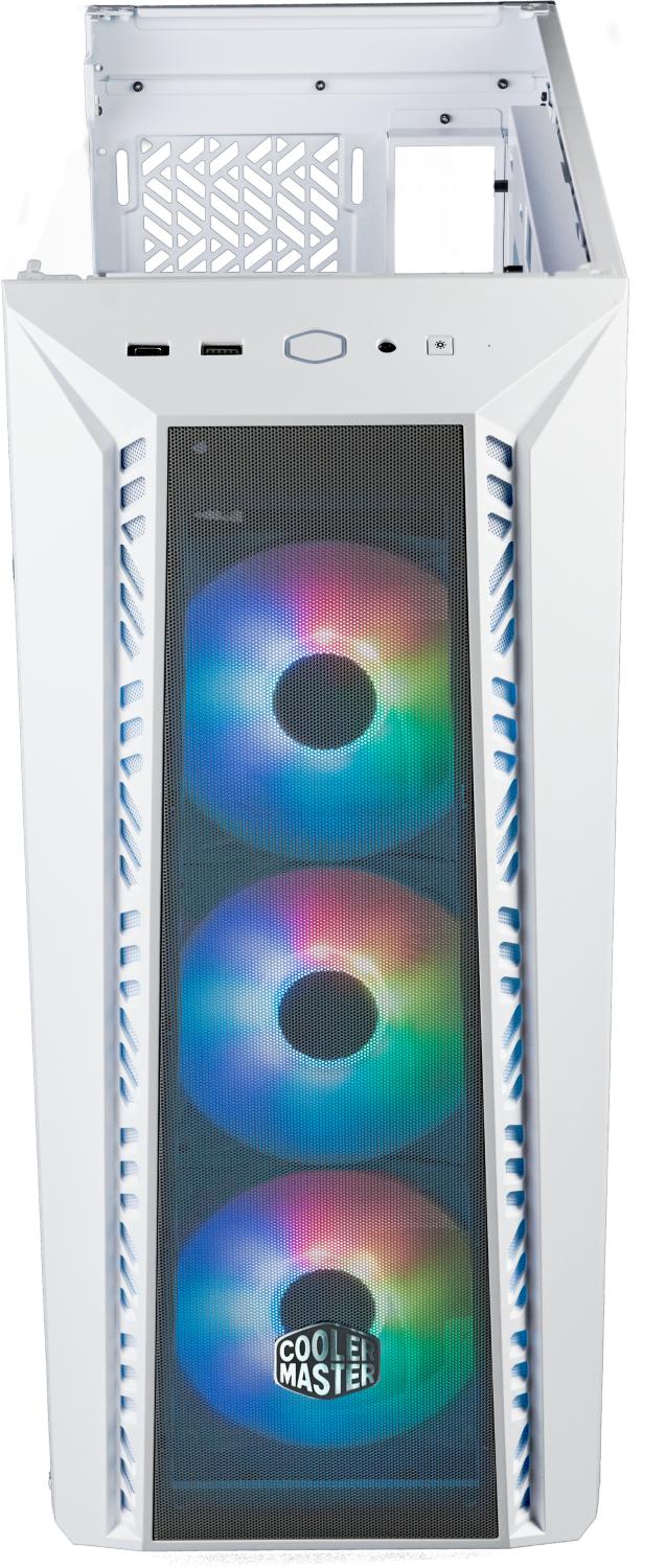 Корпус Cooler Master MasterBox 520Mesh White USB3.0x1, USB3.1type Cx1, Audio, ARGB fan x3 ,white, front Mesh panel