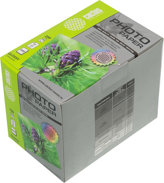 Фотобумага Cactus CS-GA6200500 A6/200г/м2/500л./белый глянцевое для струйной печати