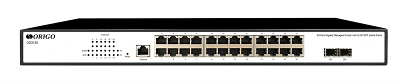 Коммутатор ORIGO Управляемый L2 коммутатор, 24x1000Base-T, 2x1000Base-X SFP, консольный порт RJ-45, комплект для установки в 19" стойку Коммутатор ORIGO Управляемый L2 коммутатор, 24x1000Base-T, 2x1000Base-X SFP, консольный порт RJ-45, комплект для установки в 19" стойку