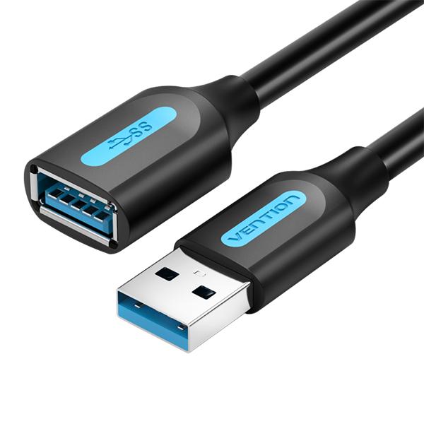 Переходник Vention USB 3.0 A Male to A Female Extension Cable 1M Black PVC Type