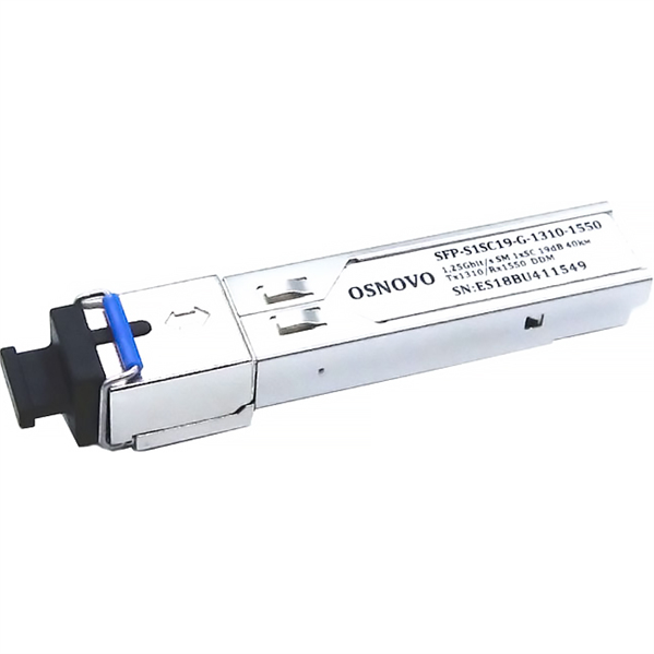 Oптический SFP модуль OSNOVO SFP-S1SC19-G-1310-1550 Оптический SFP Модуль. Одно волокно Single Mode. Скорость: до 1,25 Гбит/c. Тип разъема: SC. Оптический бюджет: 19дБ. Расстояние передачи - до 40км. Рабочая длина волны,нм Oптический SFP модуль OSNOVO SFP-S1SC19-G-1310-1550 Оптический SFP Модуль. Одно волокно Single Mode. Скорость: до 1,25 Гбит/c. Тип разъема: SC. Оптический бюджет: 19дБ. Расстояние передачи - до 40км. Рабочая длина волны,нм