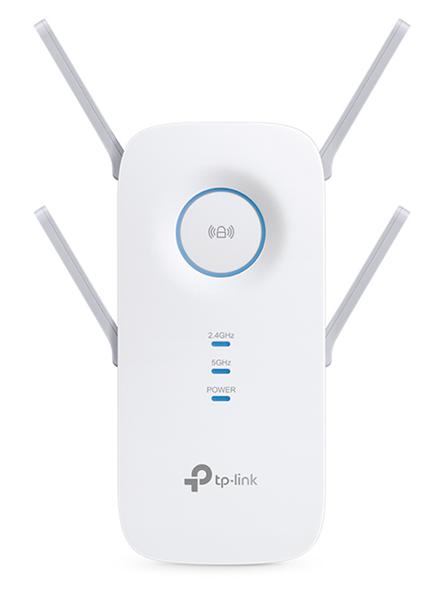  TP-Link RE650, AC2600 Усилитель Wi-Fi сигнала, до 800 Мбит/с на 2,4 ГГц + до 1733 Мбит/с на 5 ГГц, 4 внешние антенны, 1 гиг. порт, подключение к настенной розетке