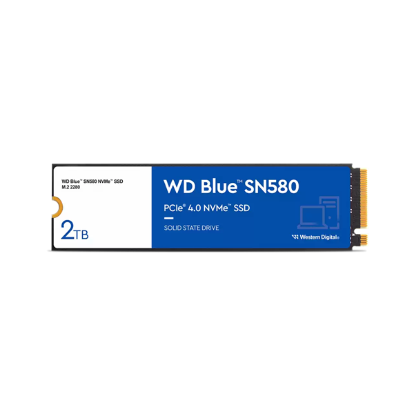 Твердотельный накопитель Western Digital Blue SN580 SSD M2.2280 PCIe 4.0 2Tb, 4150MBs/4150MBs, TBW 900, WDS200T3B0E, 1 year Твердотельный накопитель Western Digital Blue SN580 SSD M2.2280 PCIe 4.0 2Tb, 4150MBs/4150MBs, TBW 900, WDS200T3B0E, 1 year