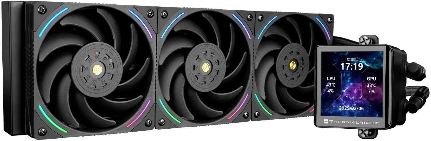 Система водяного охлаждения Thermalright Frozen Vision 360 V2 ARGB Soc-AM5/AM4/1200/1700/1851 черный 4-pin 27dB Al LCD Ret (F-VISION-360-BL-ARGB-V2) Система водяного охлаждения Thermalright Frozen Vision 360 V2 ARGB Soc-AM5/AM4/1200/1700/1851 черный 4-pin 27dB Al LCD Ret (F-VISION-360-BL-ARGB-V2)
